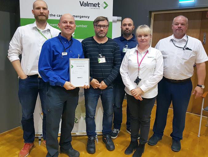 Maintpartnerille Valmetin turvallisuuspalkinto